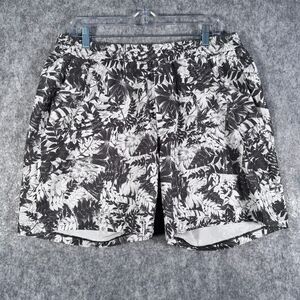 Lululemon Channel Cross Swim Short Mens Size Extra Large Gray Floral Lined Flaw